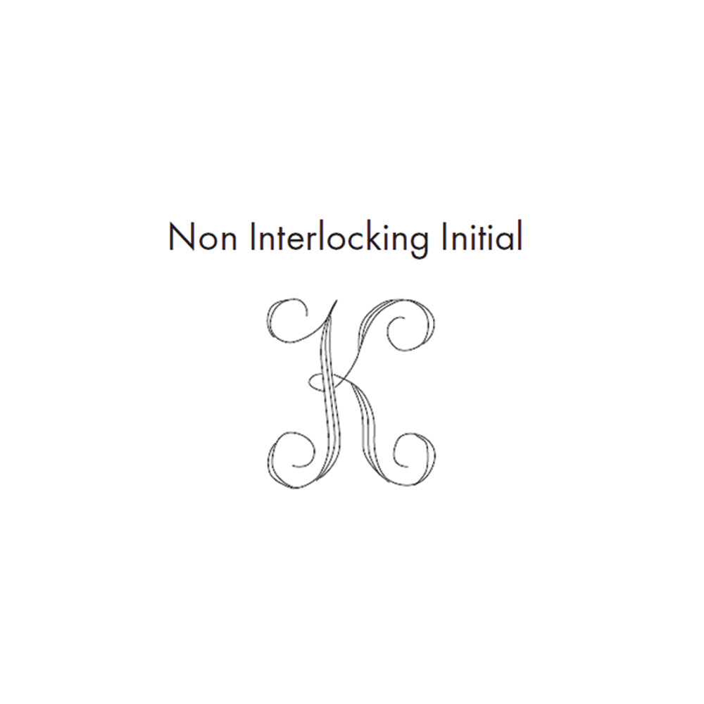 Monogram - Non Interlocking Initial, Item EngrvFont-Q by The Black Bow Jewelry Co.
