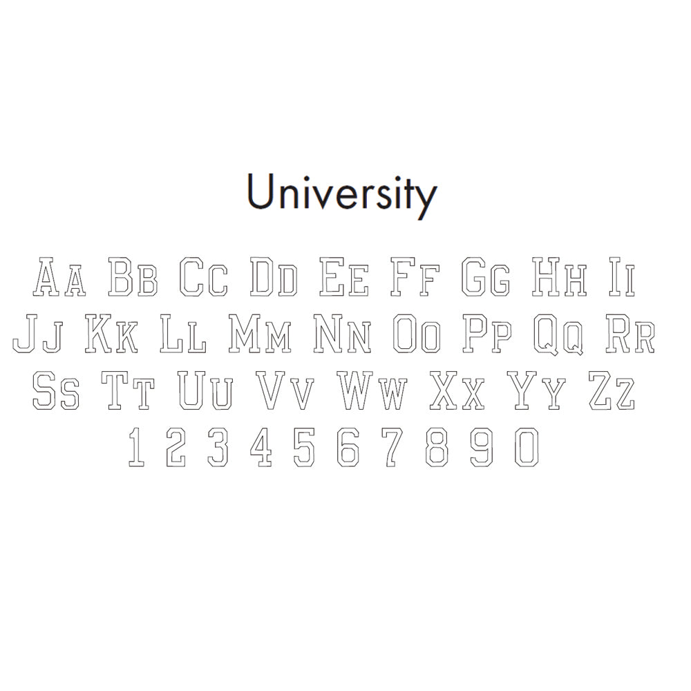 University Font, Item EngrvFont-S by The Black Bow Jewelry Co.