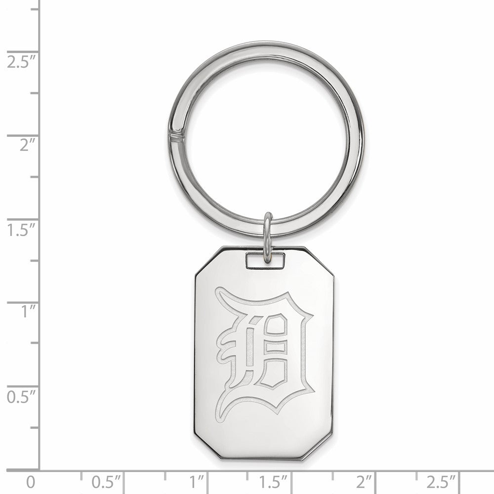 Alternate view of the Sterling Silver Rhodium Plated MLB Detroit Tigers Key Chain by The Black Bow Jewelry Co.