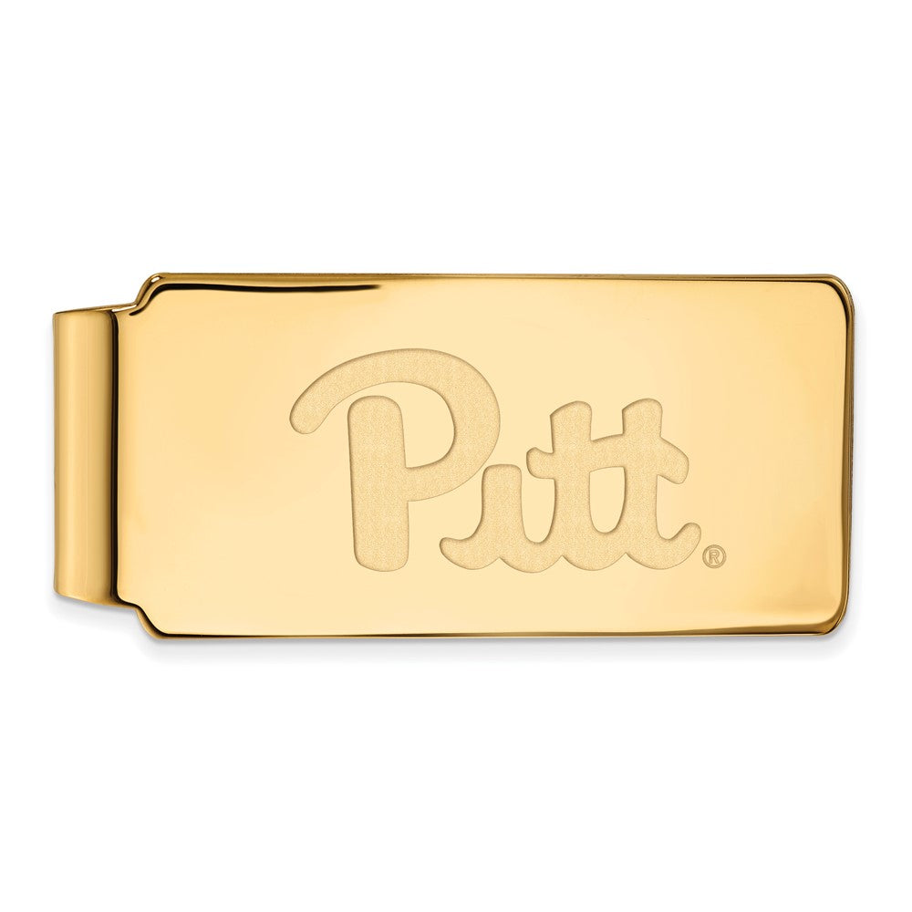 14k Yellow Gold U of Pittsburgh Money Clip, Item M10004 by The Black Bow Jewelry Co.