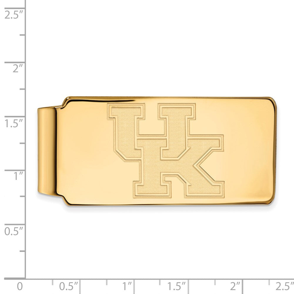 Alternate view of the 14k Yellow Gold U of Kentucky Logo Money Clip by The Black Bow Jewelry Co.