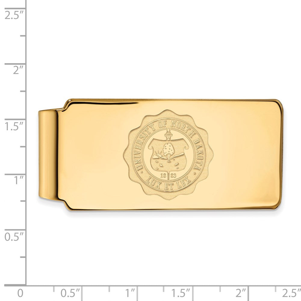 Alternate view of the 14k Yellow Gold North Dakota Crest Money Clip by The Black Bow Jewelry Co.