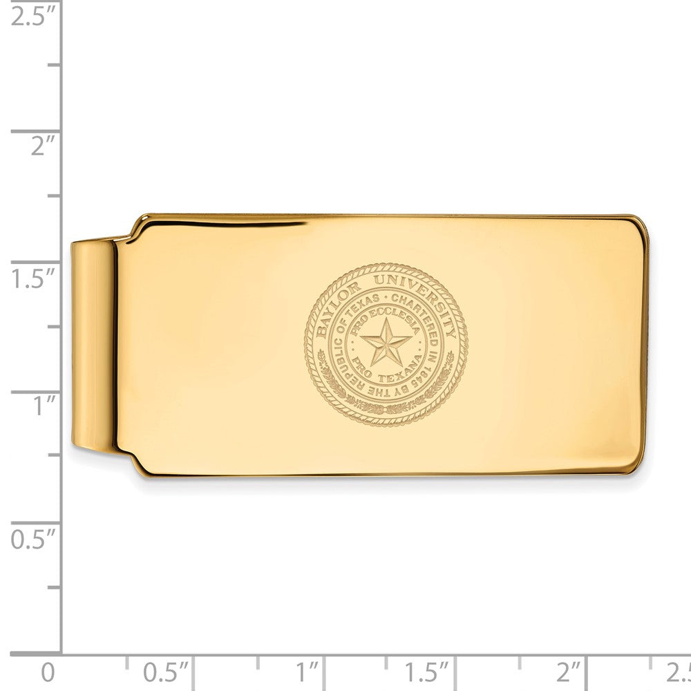 Alternate view of the 14k Yellow Gold Baylor U Crest Money Clip by The Black Bow Jewelry Co.