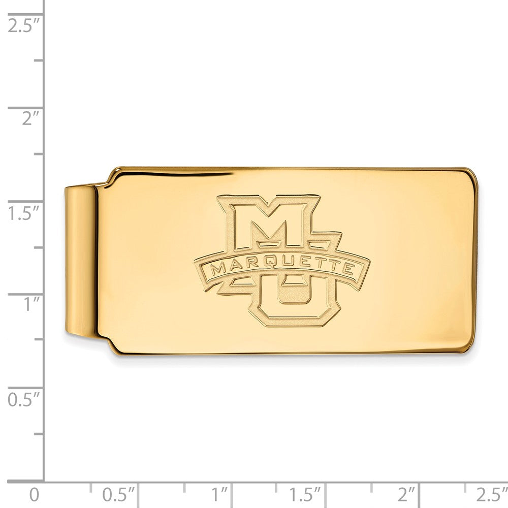 Alternate view of the 14k Gold Plated Silver Marquette U Money Clip by The Black Bow Jewelry Co.