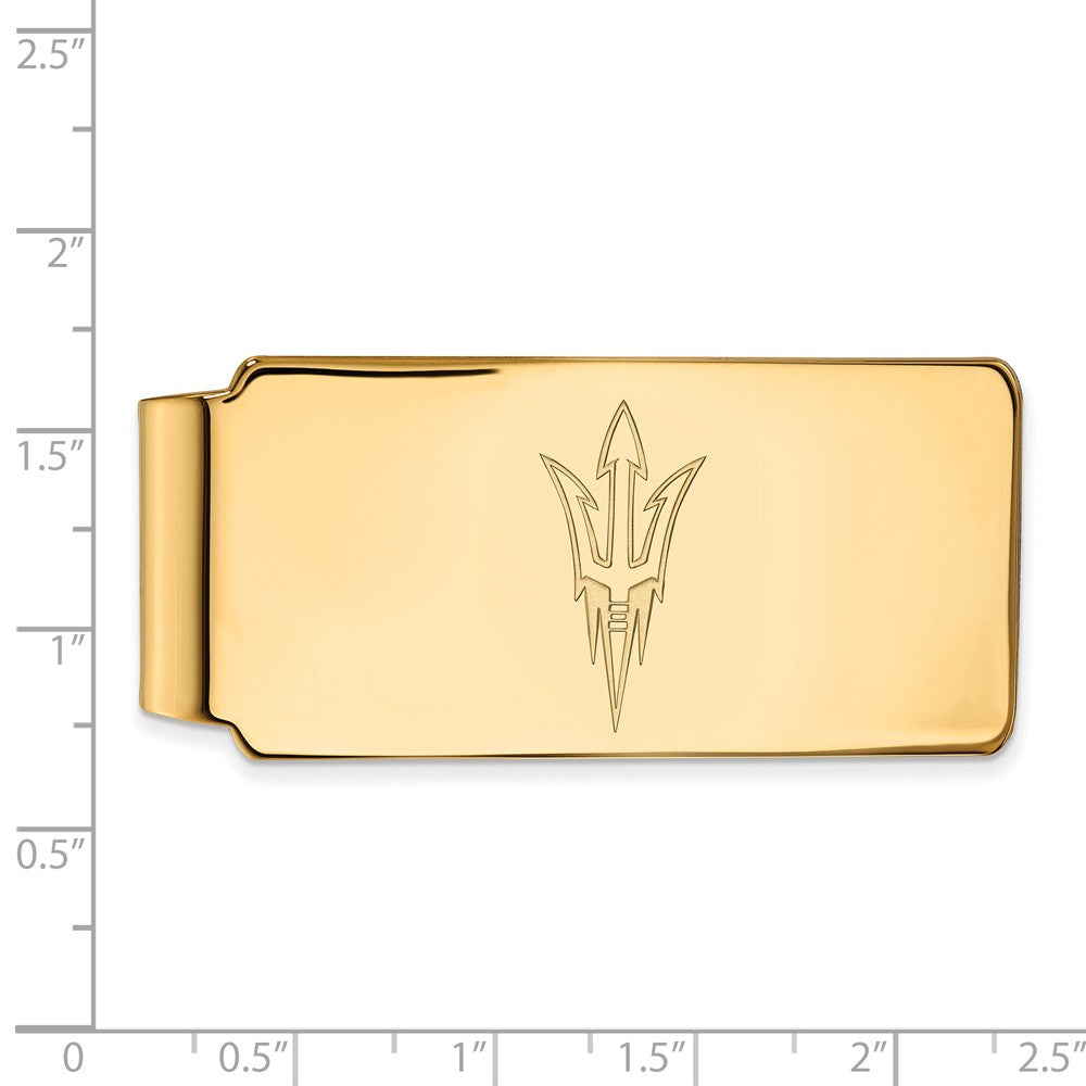 Alternate view of the 14k Gold Plated Silver Arizona State Money Clip by The Black Bow Jewelry Co.