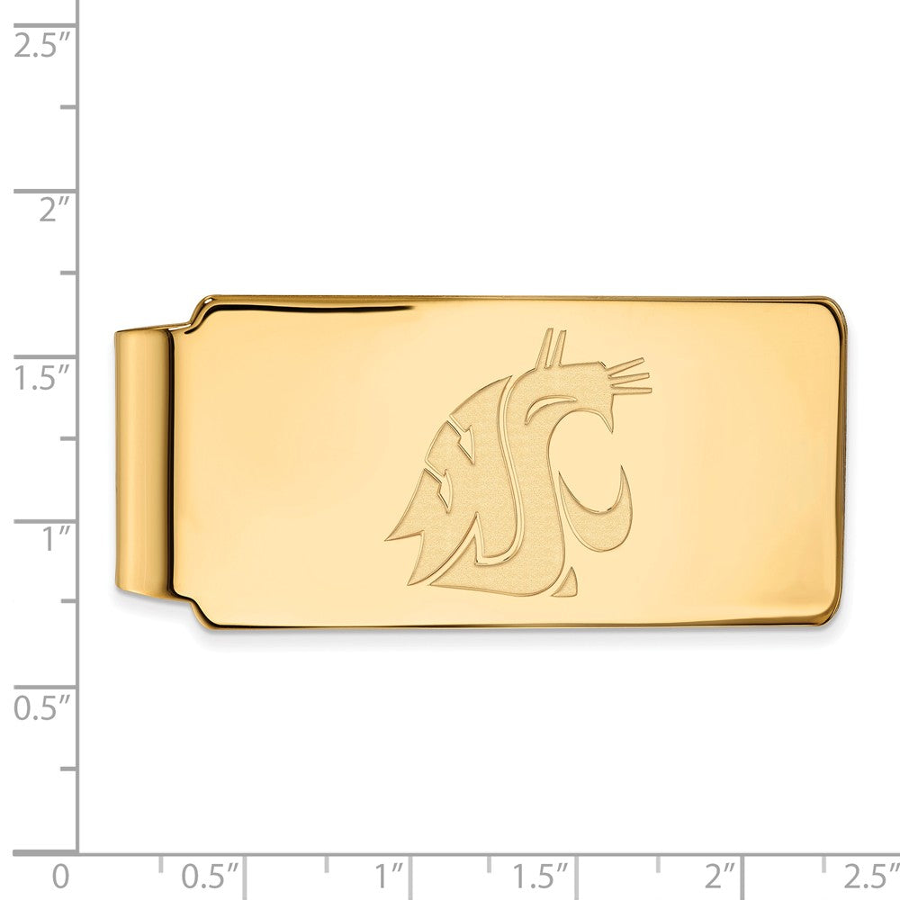 Alternate view of the 14k Gold Plated Silver Washington State Logo Money Clip by The Black Bow Jewelry Co.