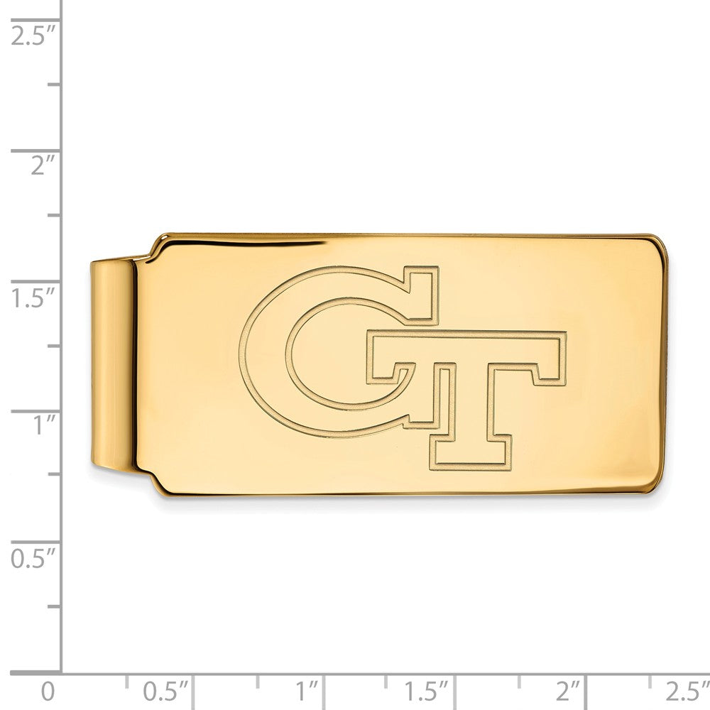 Alternate view of the 14k Gold Plated Silver Georgia Technology Money Clip by The Black Bow Jewelry Co.