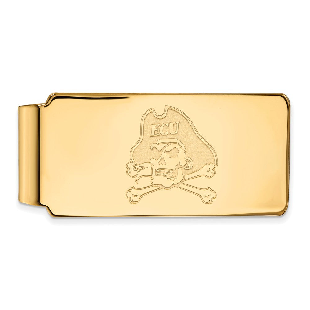 14k Gold Plated Silver East Carolina U Money Clip, Item M10130 by The Black Bow Jewelry Co.
