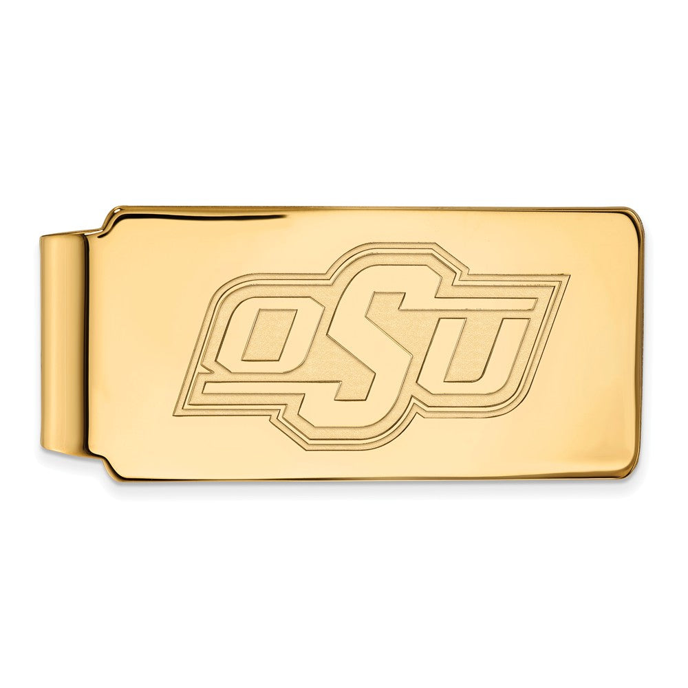 14k Gold Plated Silver Oklahoma State Money Clip, Item M10140 by The Black Bow Jewelry Co.