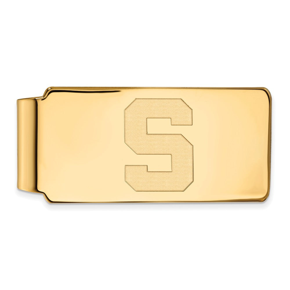 14k Gold Plated Silver Michigan State Money Clip, Item M10150 by The Black Bow Jewelry Co.