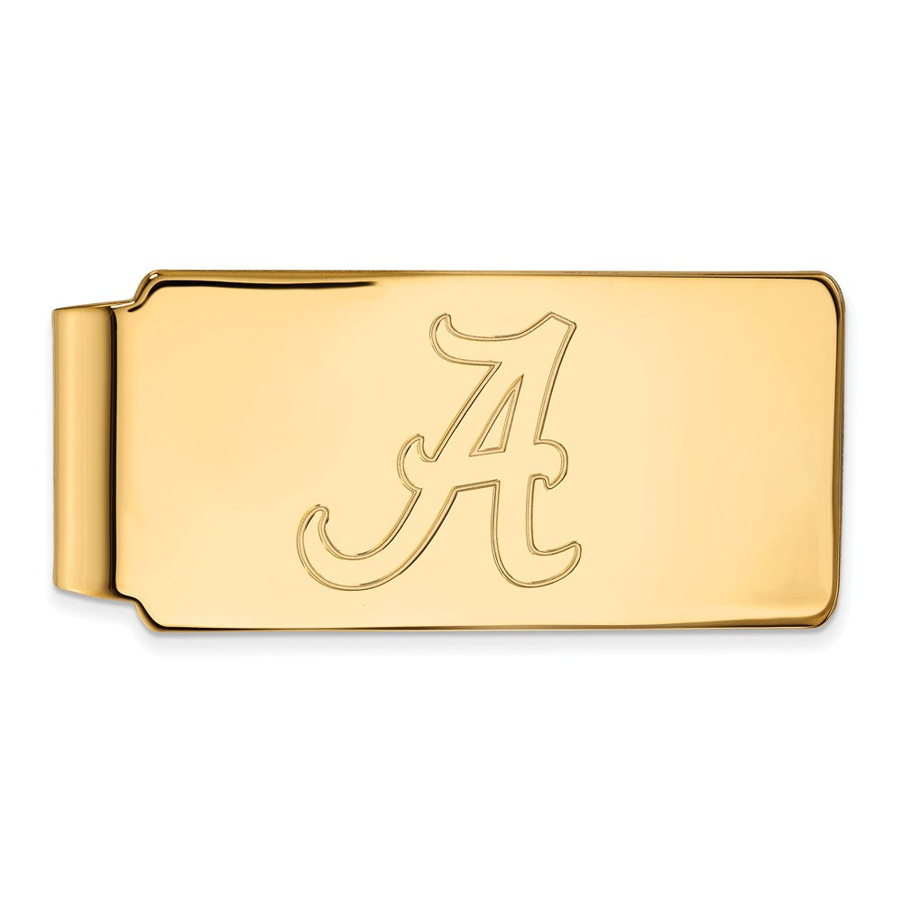 14k Gold Plated Silver U of Alabama Money Clip, Item M10155 by The Black Bow Jewelry Co.