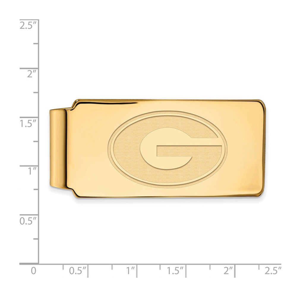 Alternate view of the 14k Gold Plated Silver U of Georgia Money Clip by The Black Bow Jewelry Co.