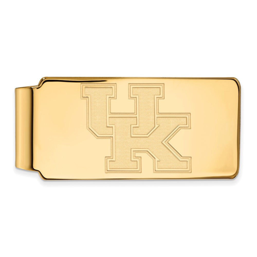 14k Gold Plated Silver U of Kentucky Logo Money Clip, Item M10160 by The Black Bow Jewelry Co.