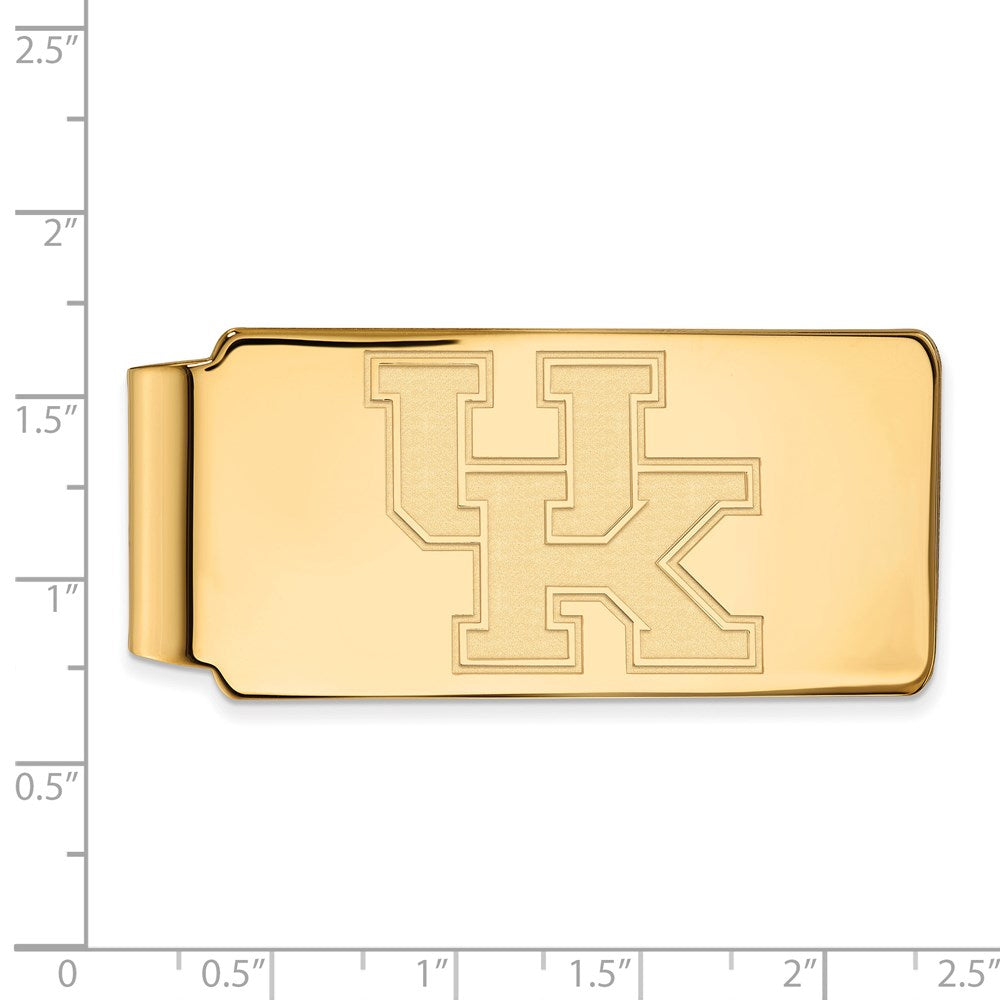 Alternate view of the 14k Gold Plated Silver U of Kentucky Logo Money Clip by The Black Bow Jewelry Co.