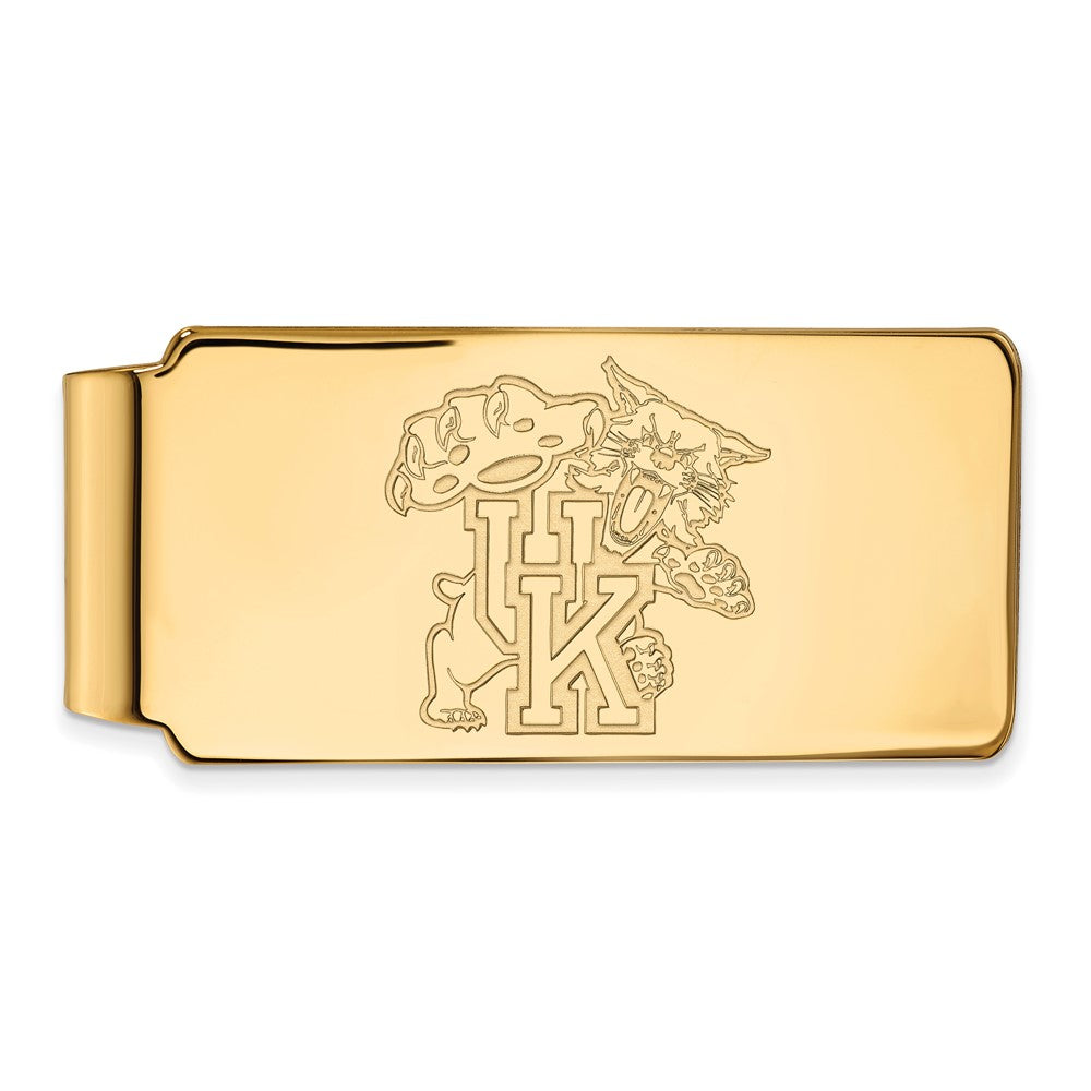 14k Gold Plated Silver U of Kentucky Money Clip, Item M10199 by The Black Bow Jewelry Co.