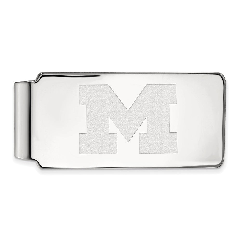 Michigan Athletic Department マネークリップ Sterling Silver Michigan (Univ of) Money Clip - Black Bow Jewelry