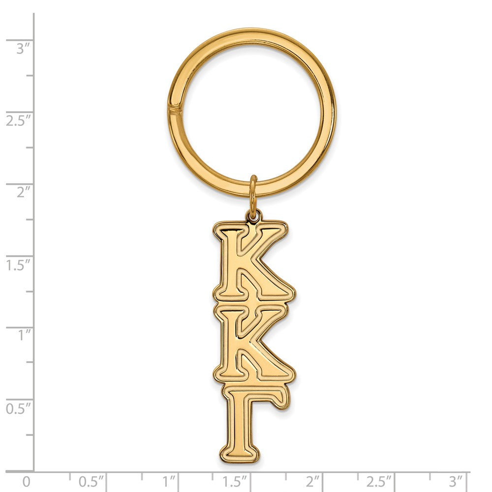 Alternate view of the 14K Plated Silver Kappa Kappa Gamma Key Chain by The Black Bow Jewelry Co.