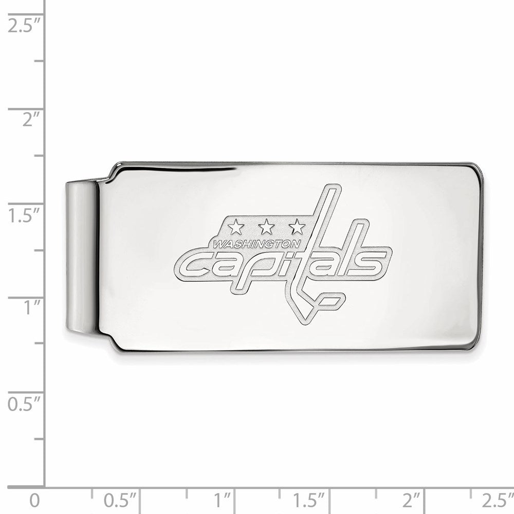 Alternate view of the 10k White Gold NHL Washington Capitals Money Clip by The Black Bow Jewelry Co.