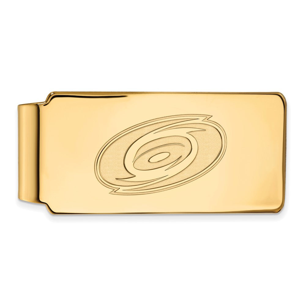 10k Yellow Gold NHL Carolina Hurricanes Money Clip, Item M10428 by The Black Bow Jewelry Co.
