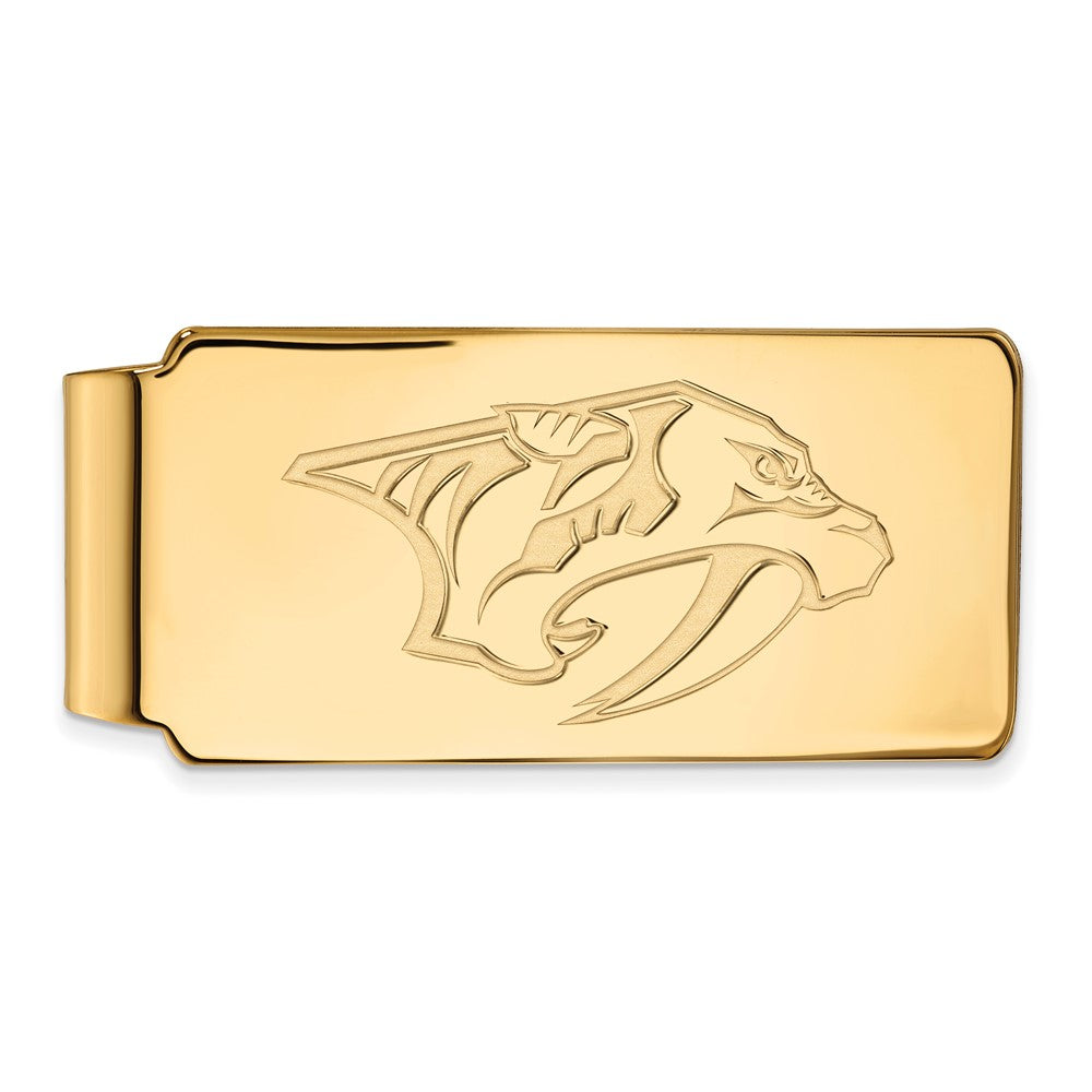 10k Yellow Gold NHL Nashville Predators Money Clip, Item M10430 by The Black Bow Jewelry Co.