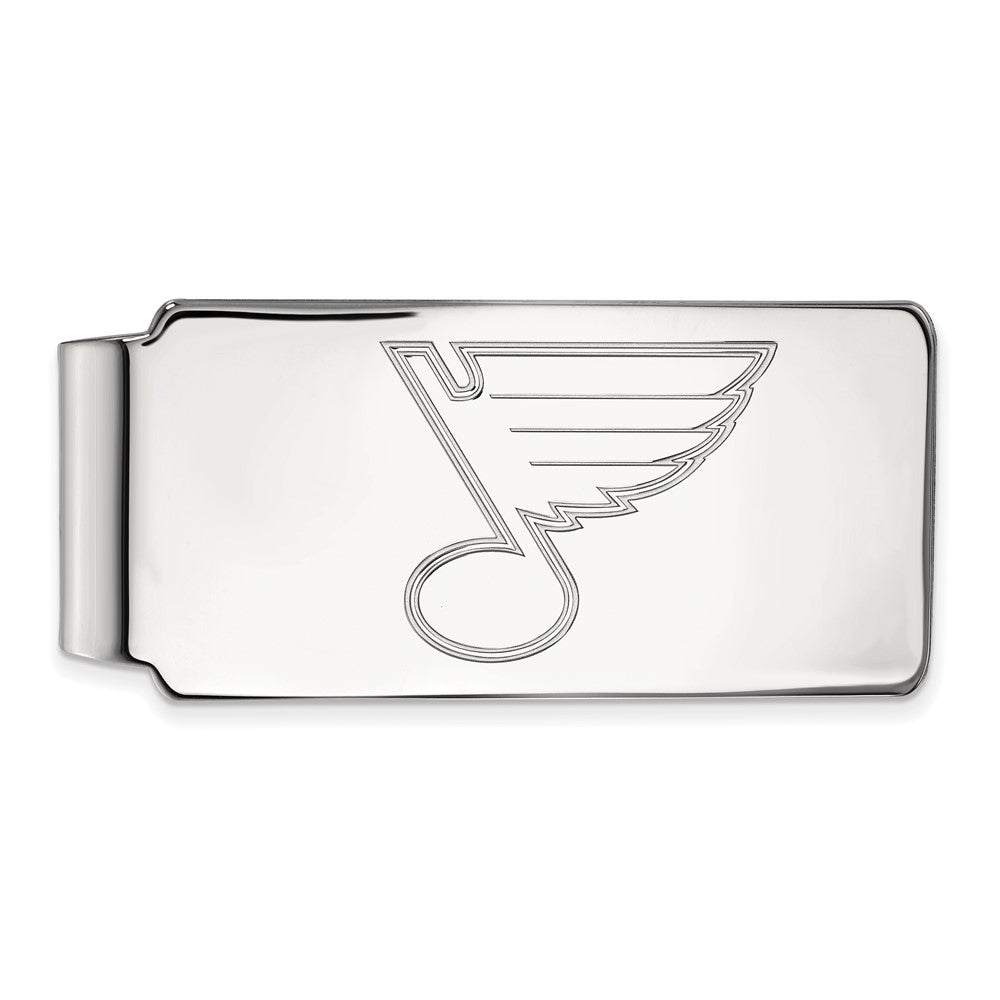 14k White Gold NHL St. Louis Blues Money Clip, Item M10465 by The Black Bow Jewelry Co.