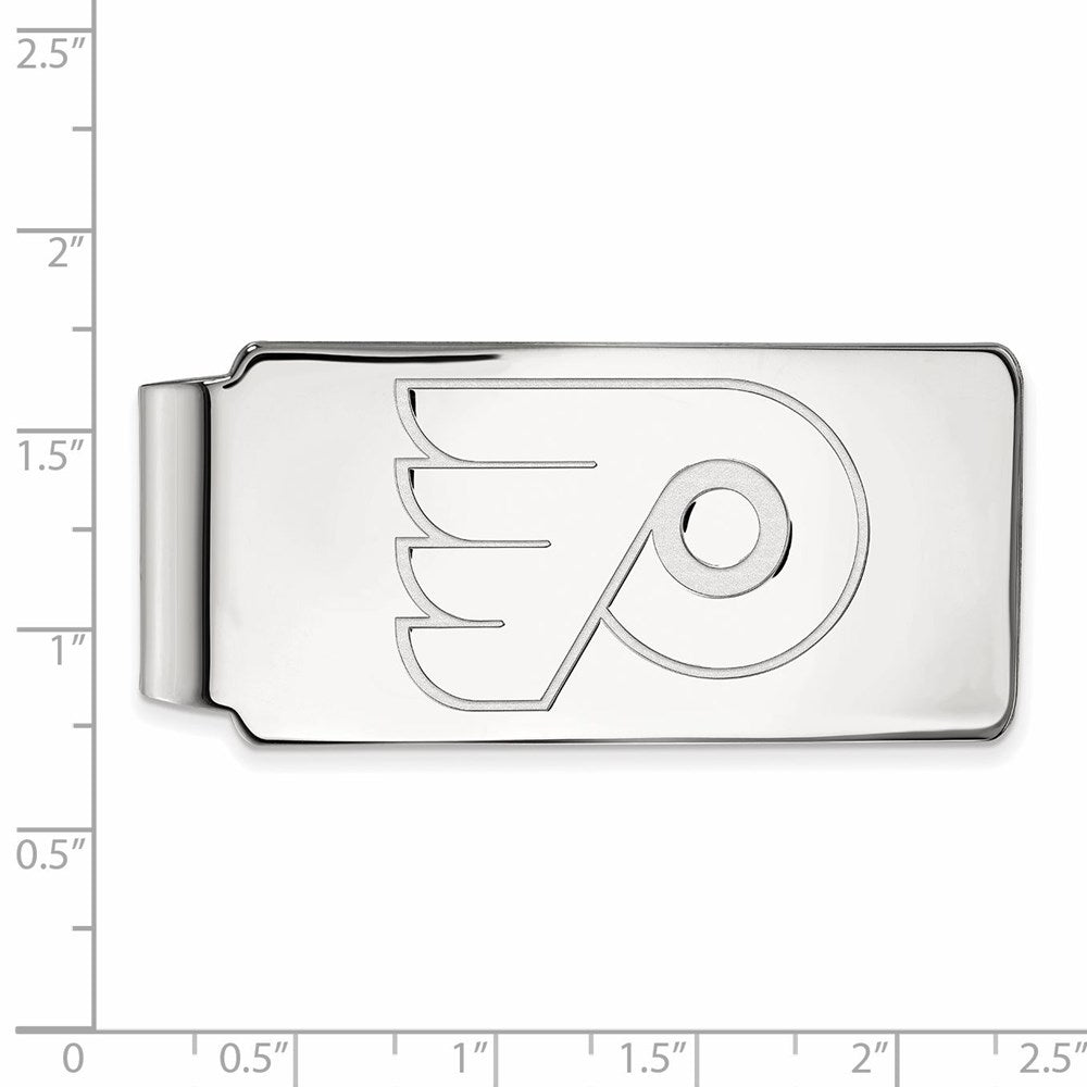 Alternate view of the 14k White Gold NHL Philadelphia Flyers Money Clip by The Black Bow Jewelry Co.