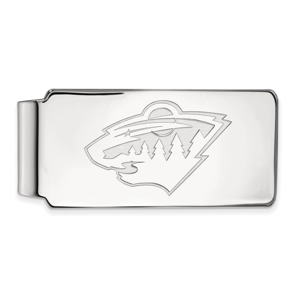 14k White Gold NHL Minnesota Wild Money Clip, Item M10471 by The Black Bow Jewelry Co.