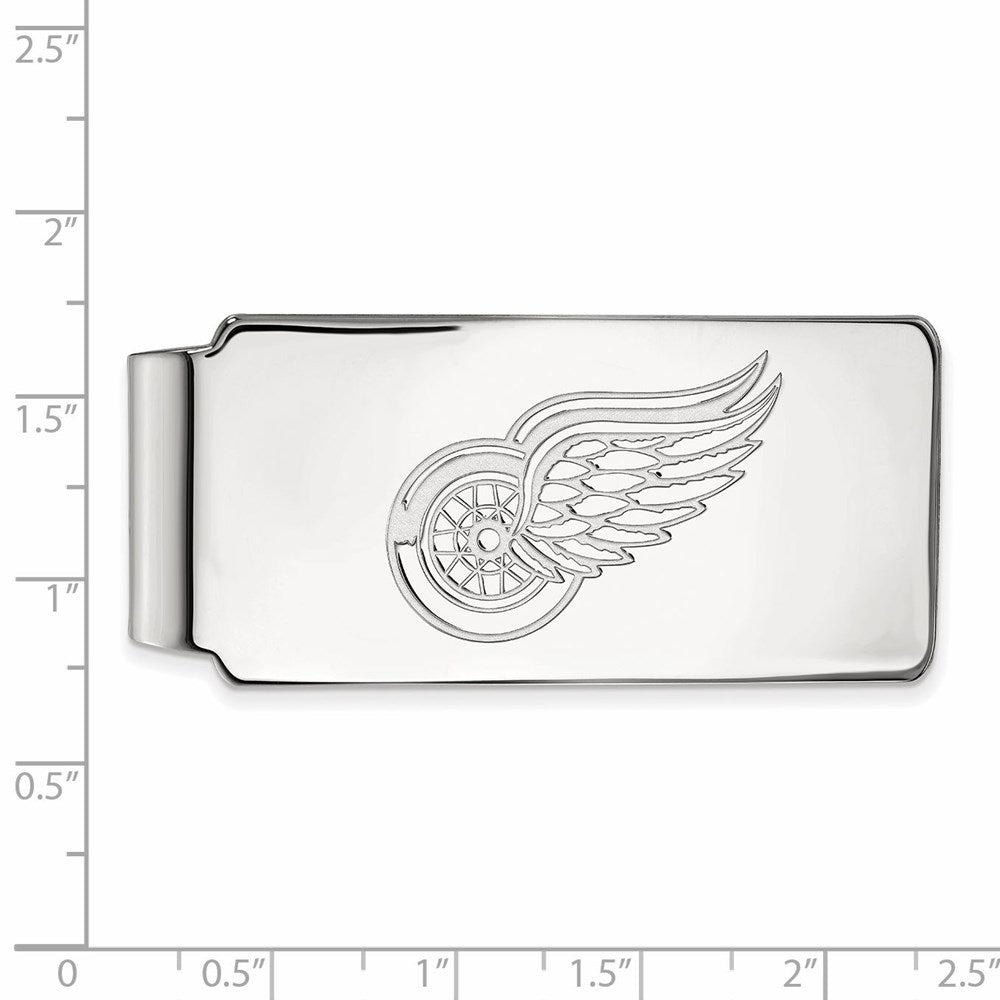Alternate view of the 14k White Gold NHL Detroit Red Wings Money Clip by The Black Bow Jewelry Co.