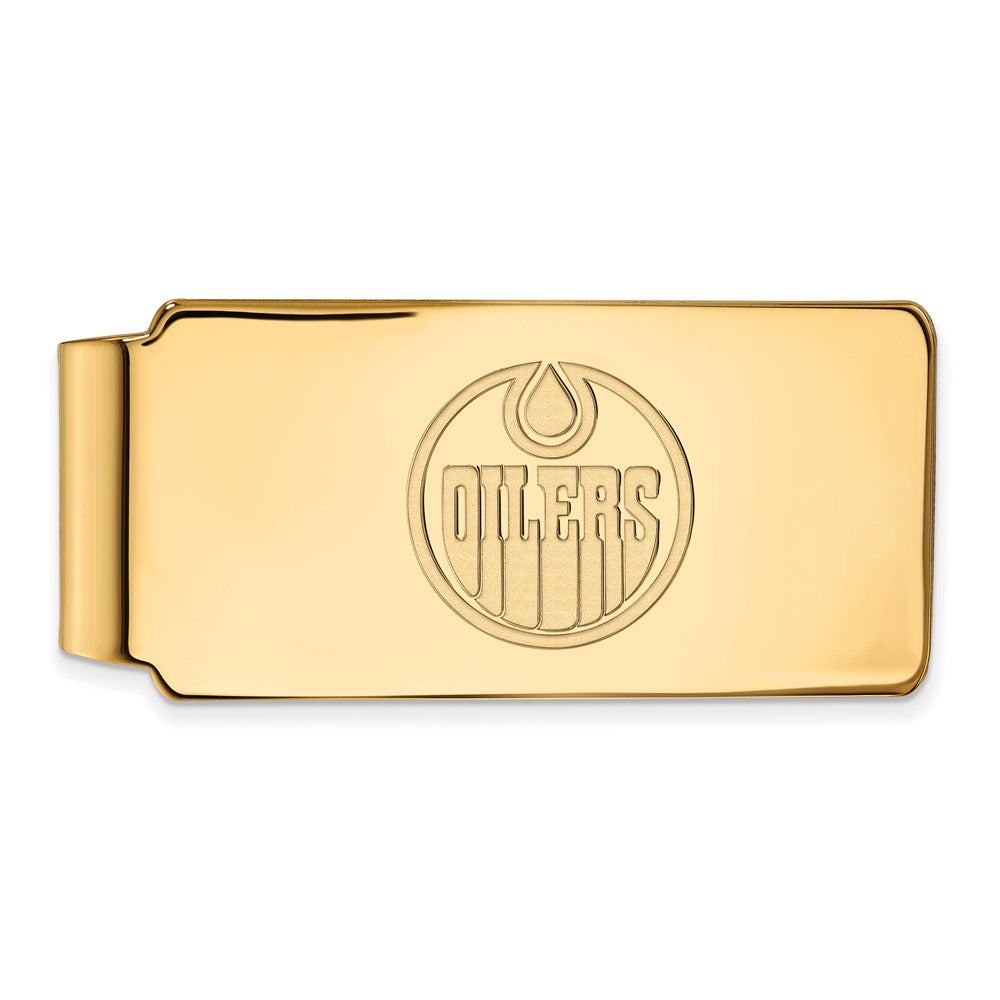 Sterling Silver 14k Yellow Gold Plated NHL Edmonton Oilers Money Clip, Item M10509 by The Black Bow Jewelry Co.