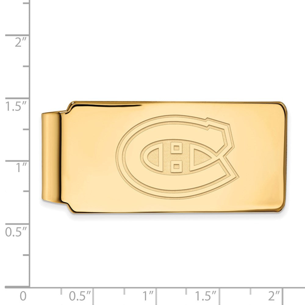 Alternate view of the SS 14k Yellow Gold Plated NHL Montreal Canadiens Money Clip by The Black Bow Jewelry Co.