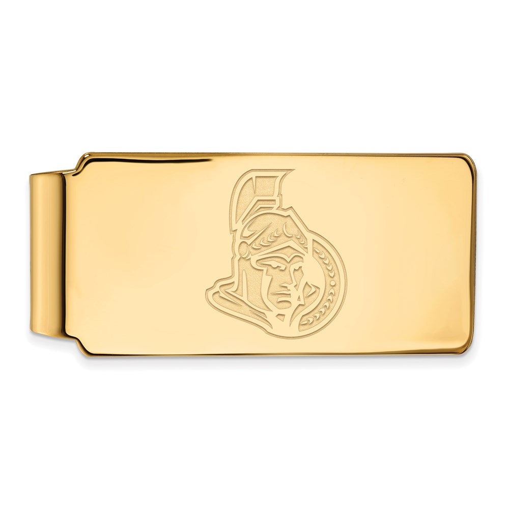 Sterling Silver 14k Yellow Gold Plated NHL Ottawa Senators Money Clip, Item M10534 by The Black Bow Jewelry Co.