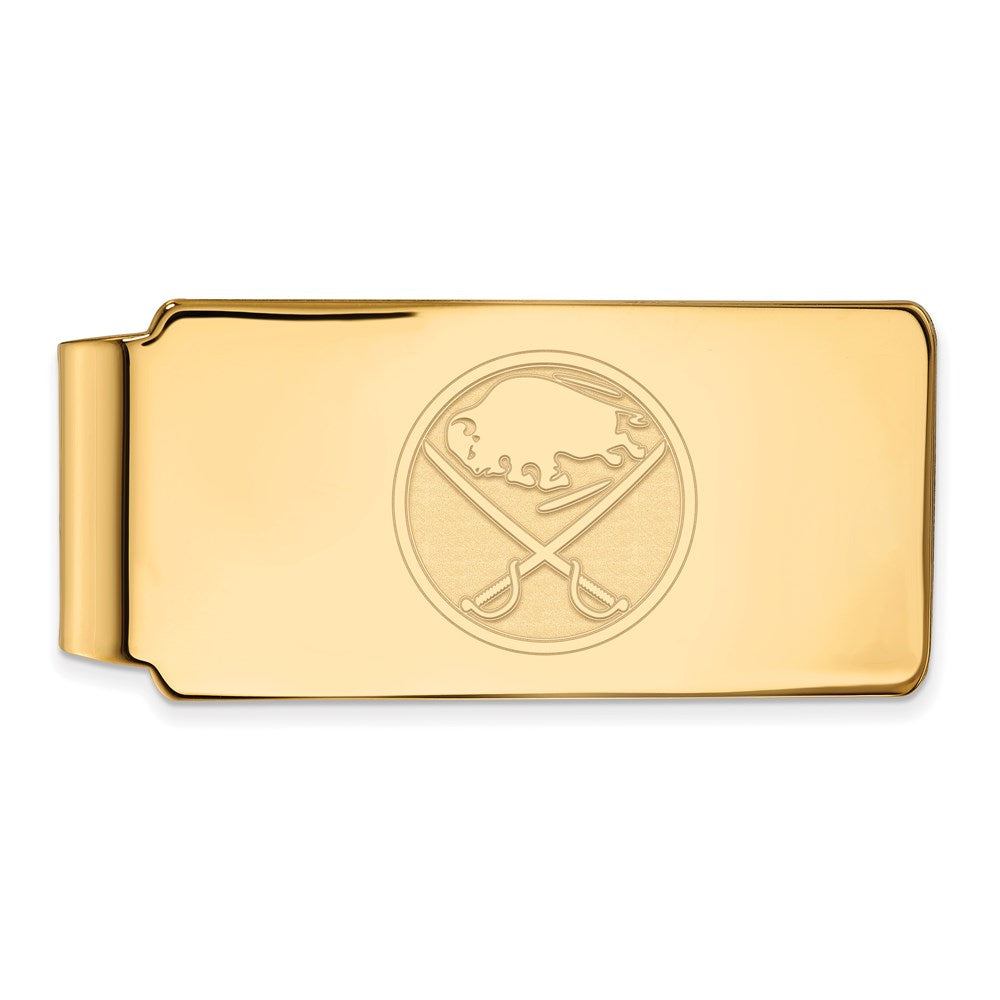 Sterling Silver 14k Yellow Gold Plated NHL Buffalo Sabres Money Clip, Item M10535 by The Black Bow Jewelry Co.