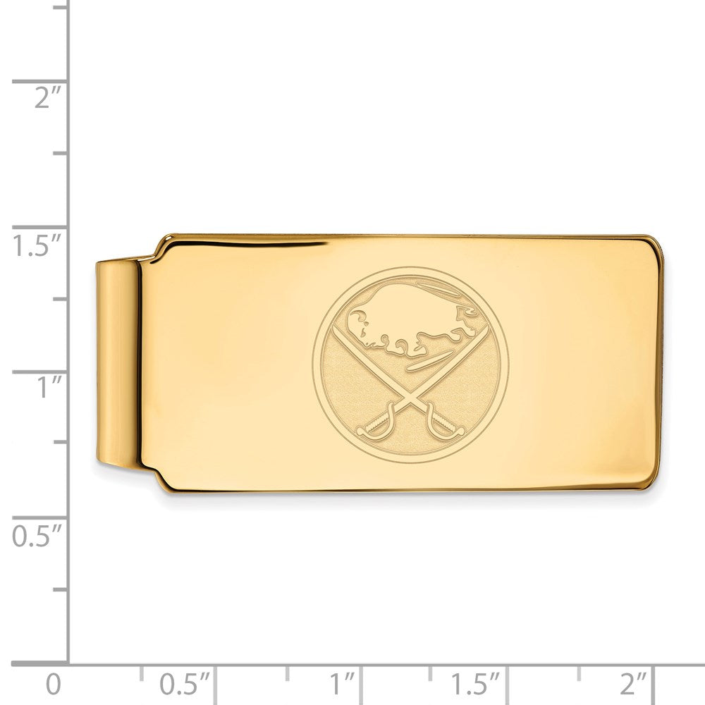 Alternate view of the Sterling Silver 14k Yellow Gold Plated NHL Buffalo Sabres Money Clip by The Black Bow Jewelry Co.
