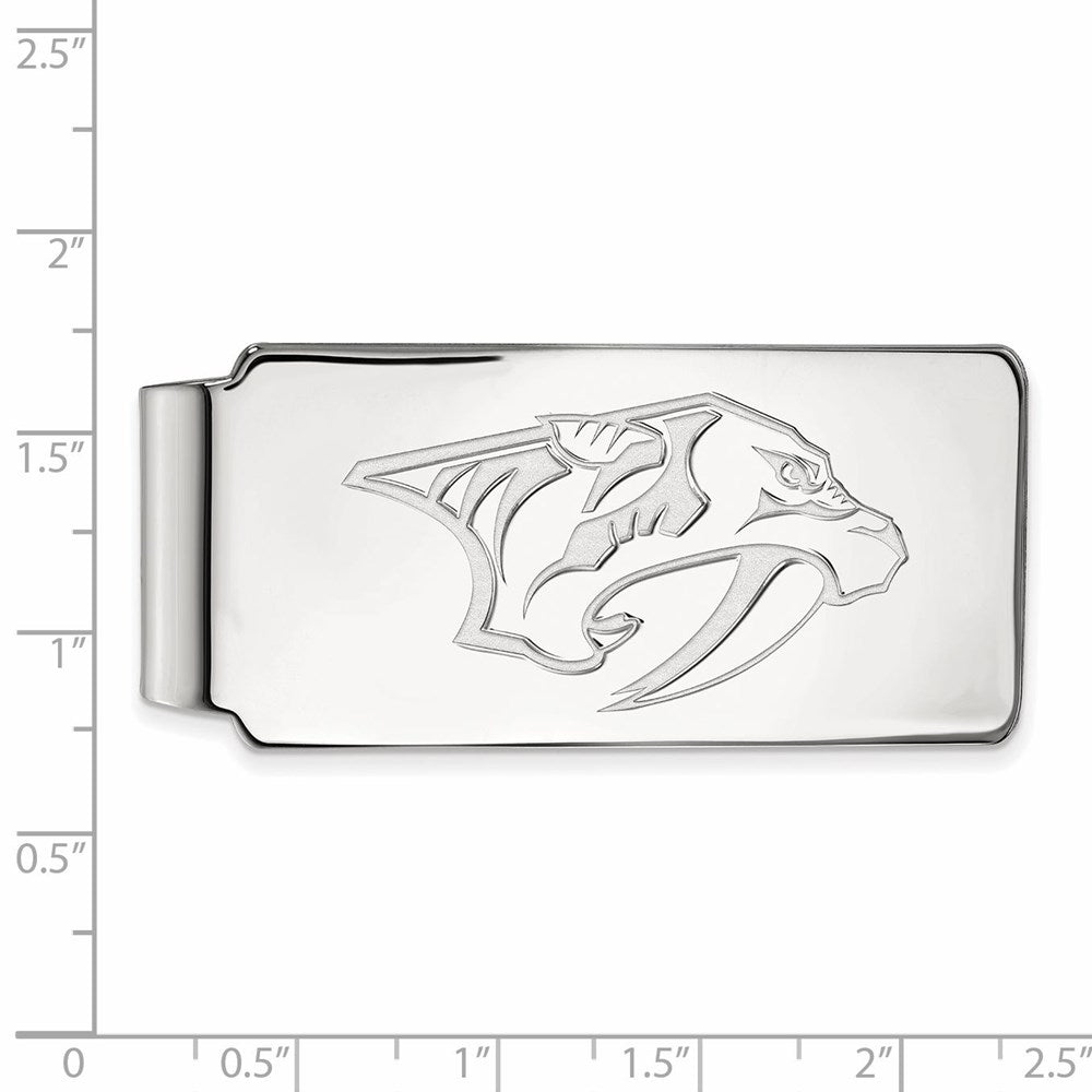 Alternate view of the Sterling Silver NHL Nashville Predators Money Clip by The Black Bow Jewelry Co.
