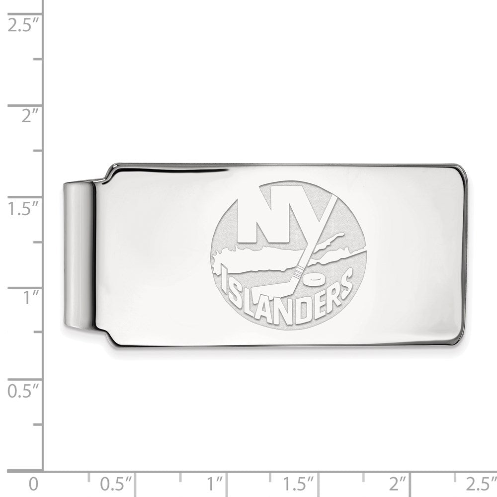 Alternate view of the Sterling Silver NHL New York Islanders Money Clip by The Black Bow Jewelry Co.