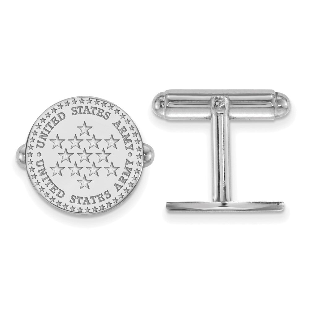 Sterling Silver U.S. Army Disc Cuff Links, Item M10581 by The Black Bow Jewelry Co.