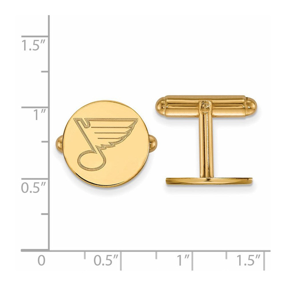 Alternate view of the 14k Yellow Gold NHL St. Louis Blues Cuff Links by The Black Bow Jewelry Co.