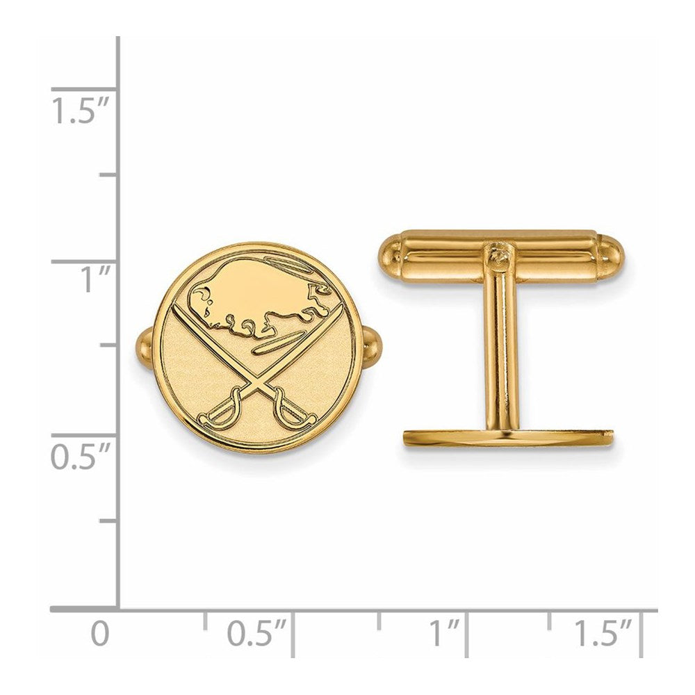 Alternate view of the 14k Yellow Gold NHL Buffalo Sabres Cuff Links by The Black Bow Jewelry Co.