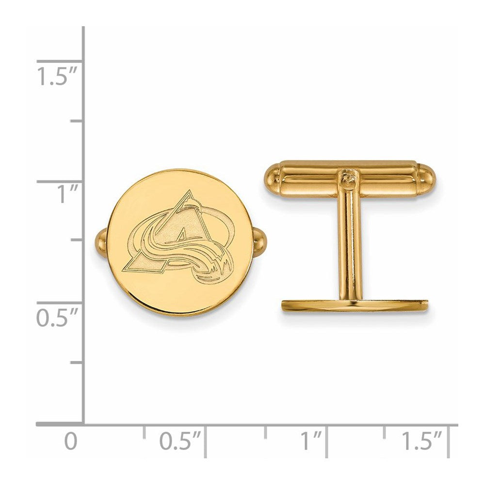 Alternate view of the SS 14k Yellow Gold Plated NHL Colorado Avalanche Cuff Links by The Black Bow Jewelry Co.