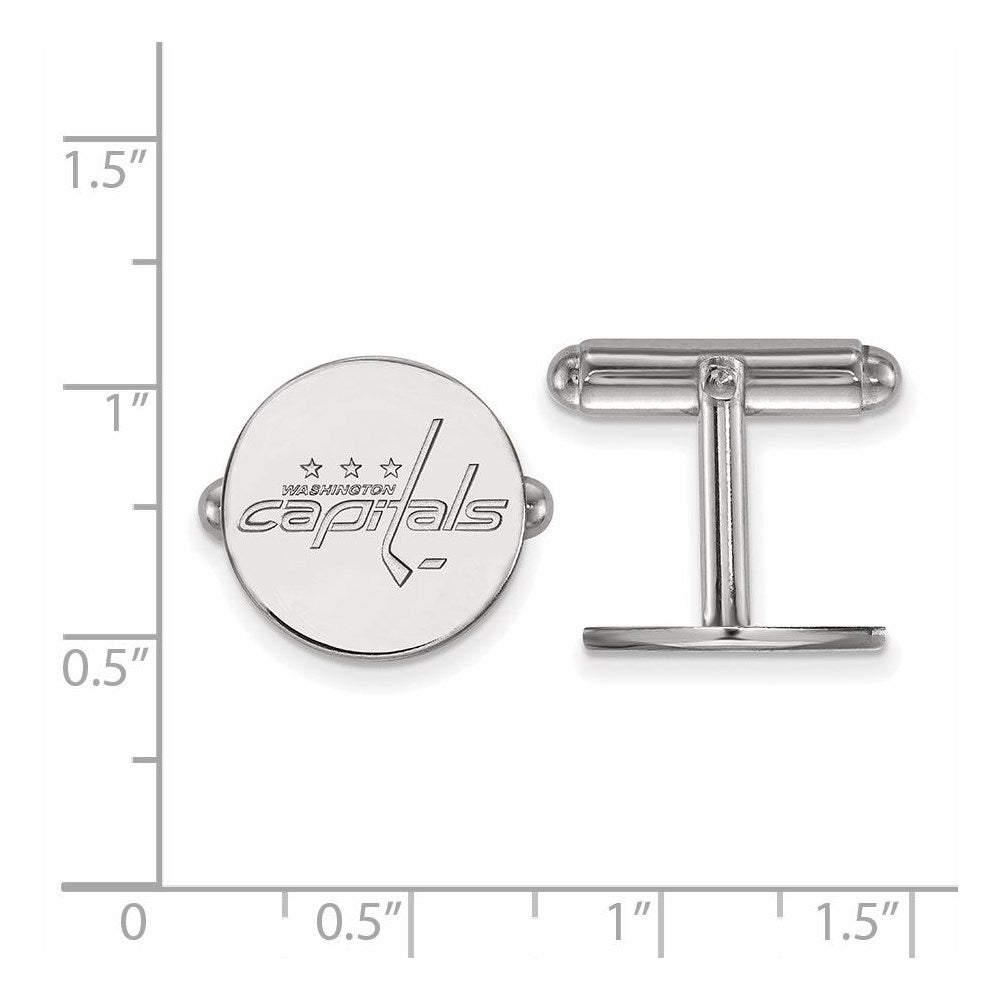 Alternate view of the Sterling Silver NHL Washington Capitals Cuff Links by The Black Bow Jewelry Co.