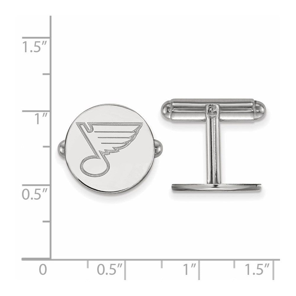 Alternate view of the Sterling Silver NHL St. Louis Blues Cuff Links by The Black Bow Jewelry Co.