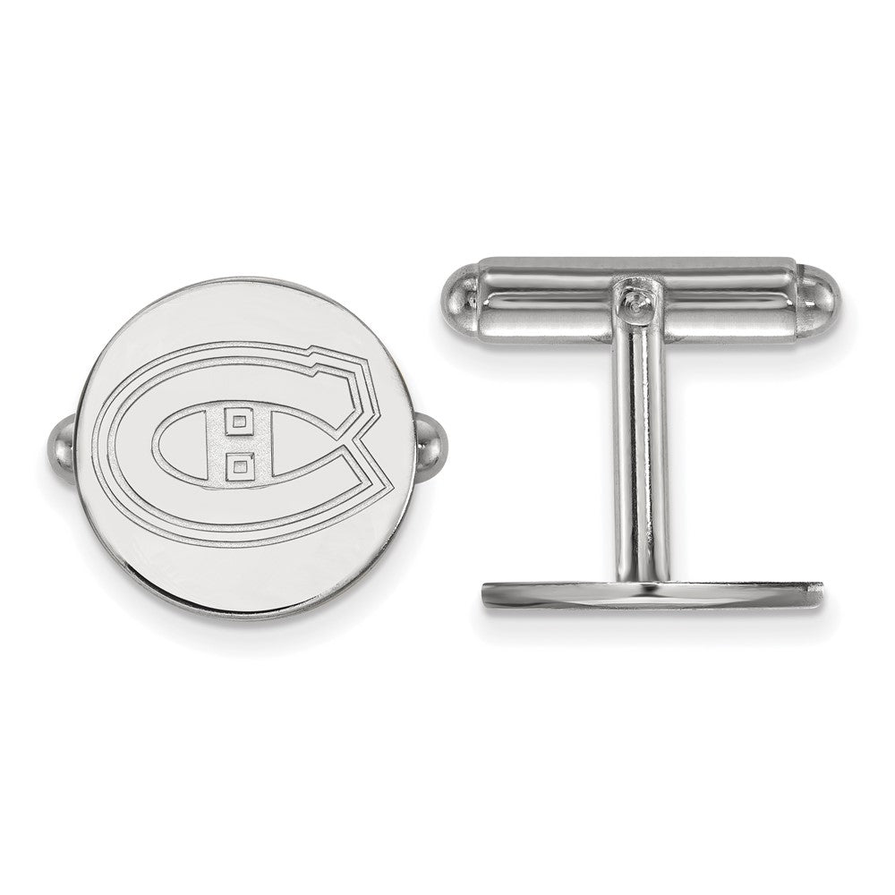Sterling Silver NHL Montreal Canadiens Cuff Links, Item M10676 by The Black Bow Jewelry Co.