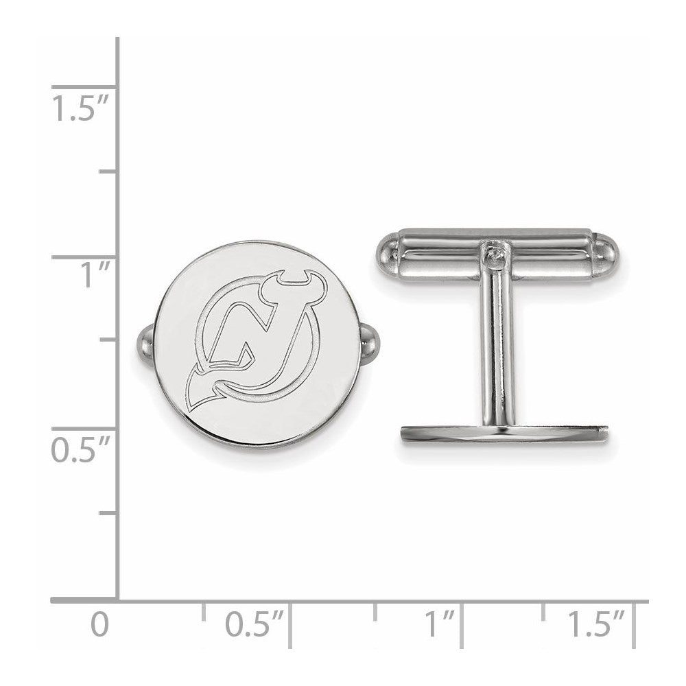 Alternate view of the Sterling Silver NHL New Jersey Devils Cuff Links by The Black Bow Jewelry Co.