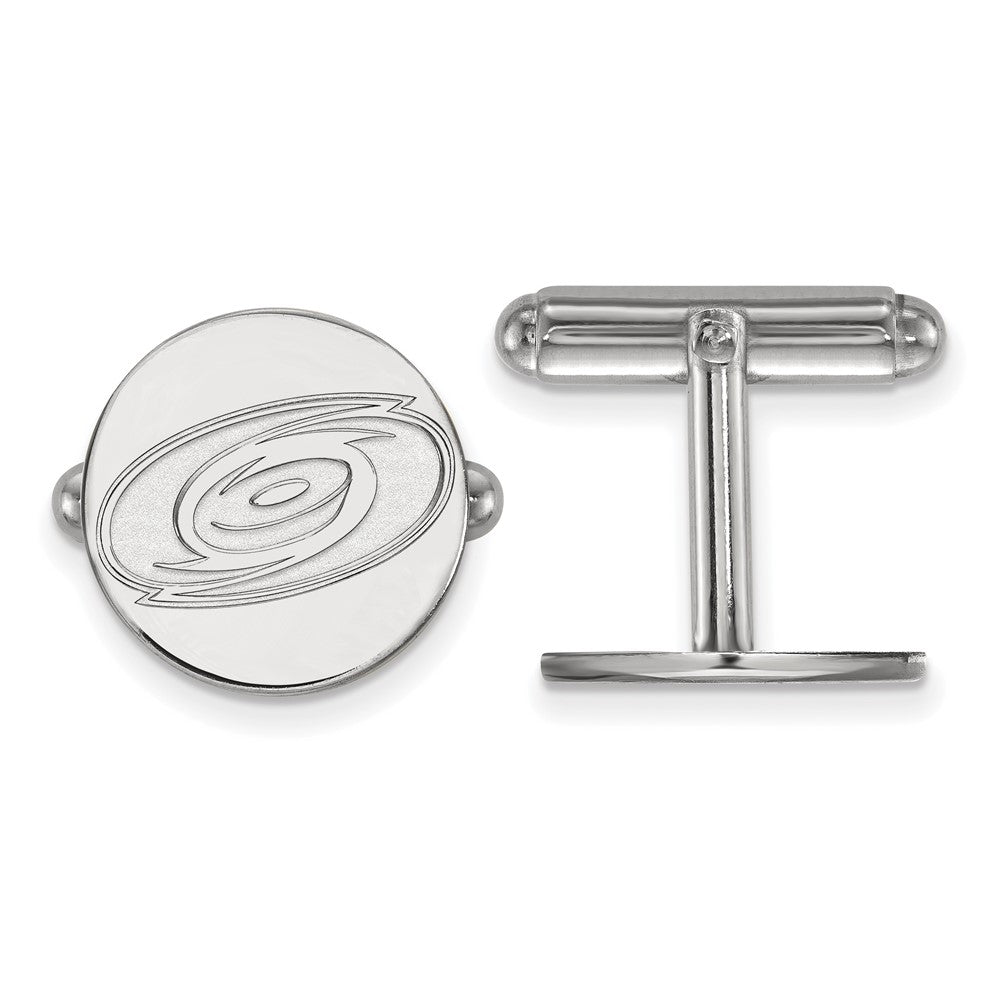 Sterling Silver NHL Carolina Hurricanes Cuff Links, Item M10681 by The Black Bow Jewelry Co.