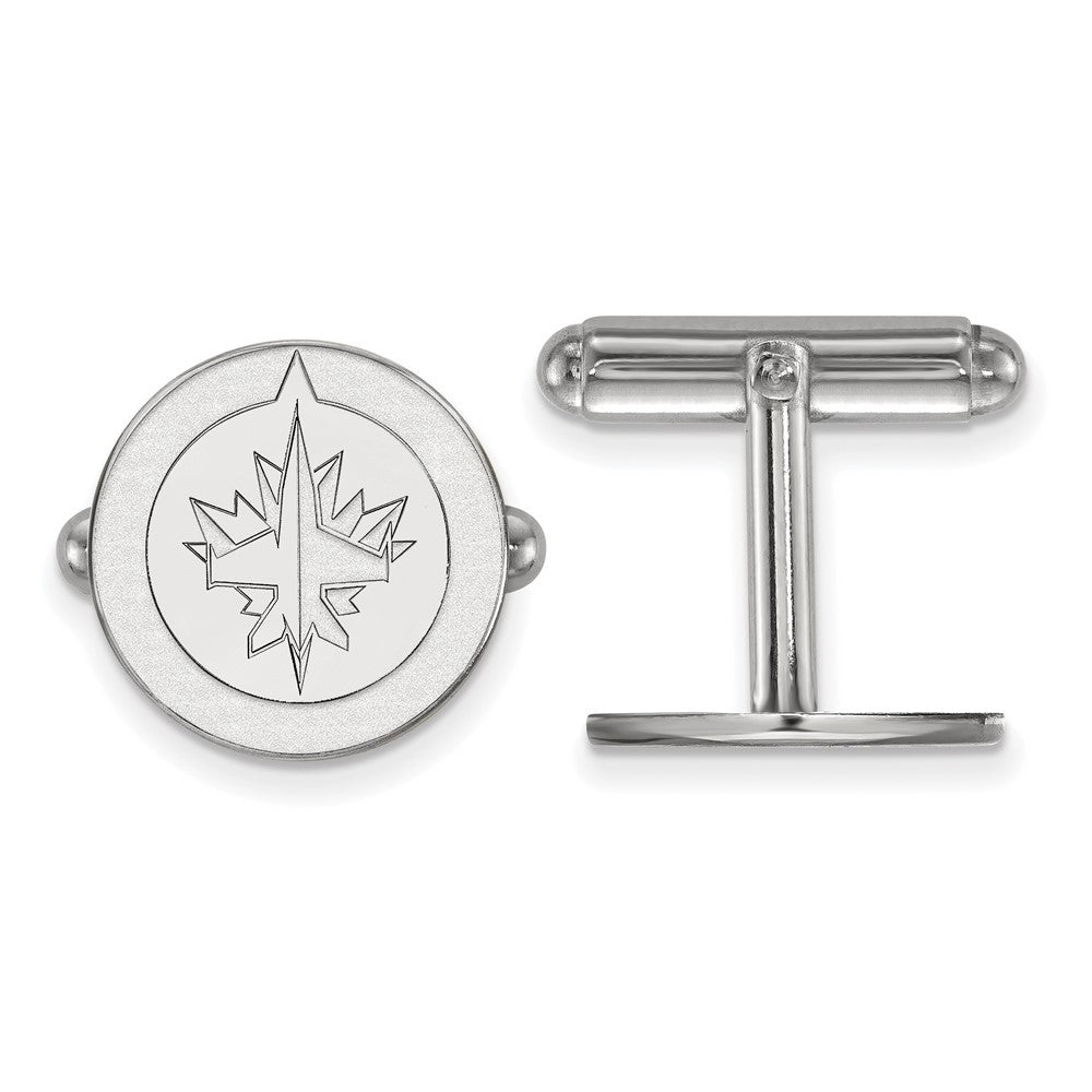 Sterling Silver NHL Winnipeg Jets Cuff Links, Item M10683 by The Black Bow Jewelry Co.