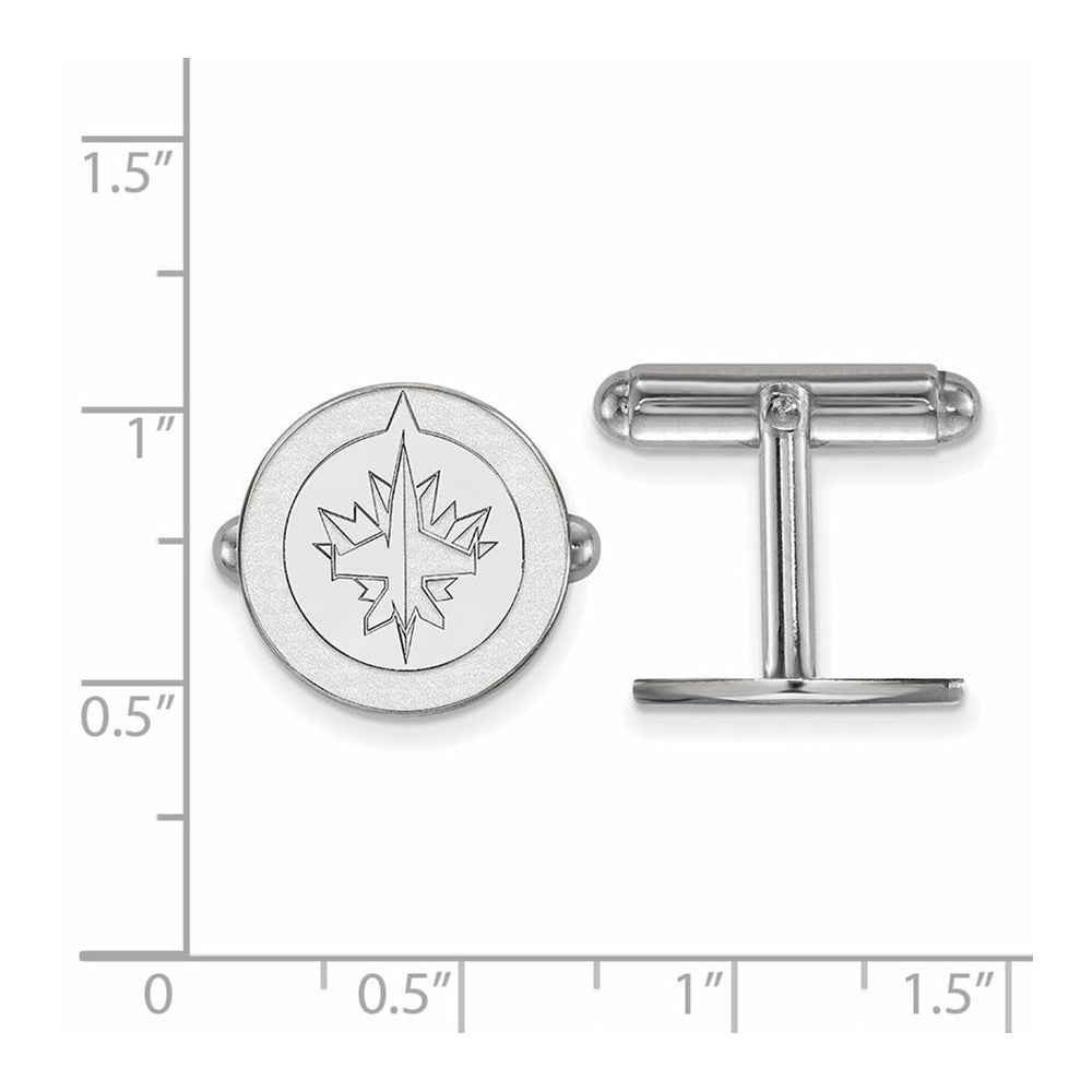 Alternate view of the Sterling Silver NHL Winnipeg Jets Cuff Links by The Black Bow Jewelry Co.