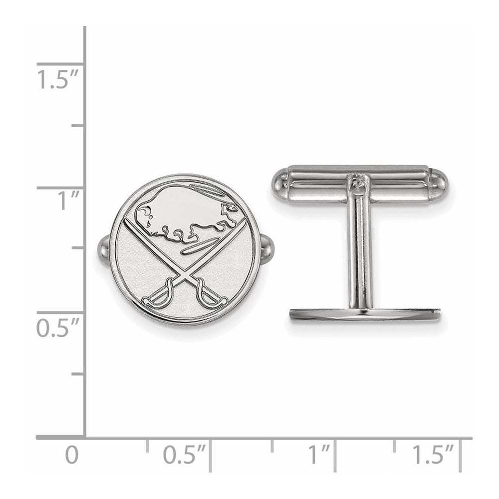 Alternate view of the Sterling Silver NHL Buffalo Sabres Cuff Links by The Black Bow Jewelry Co.