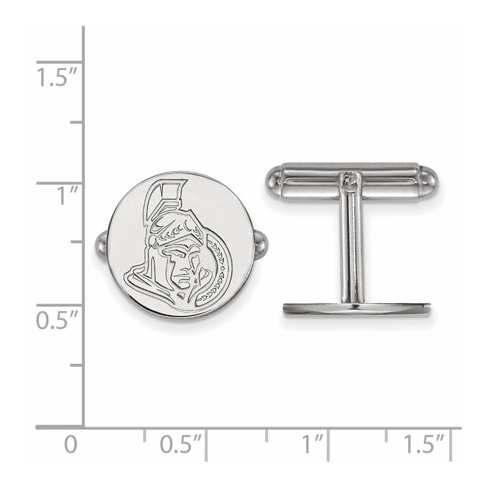 Alternate view of the Sterling Silver NHL Ottawa Senators Cuff Links by The Black Bow Jewelry Co.