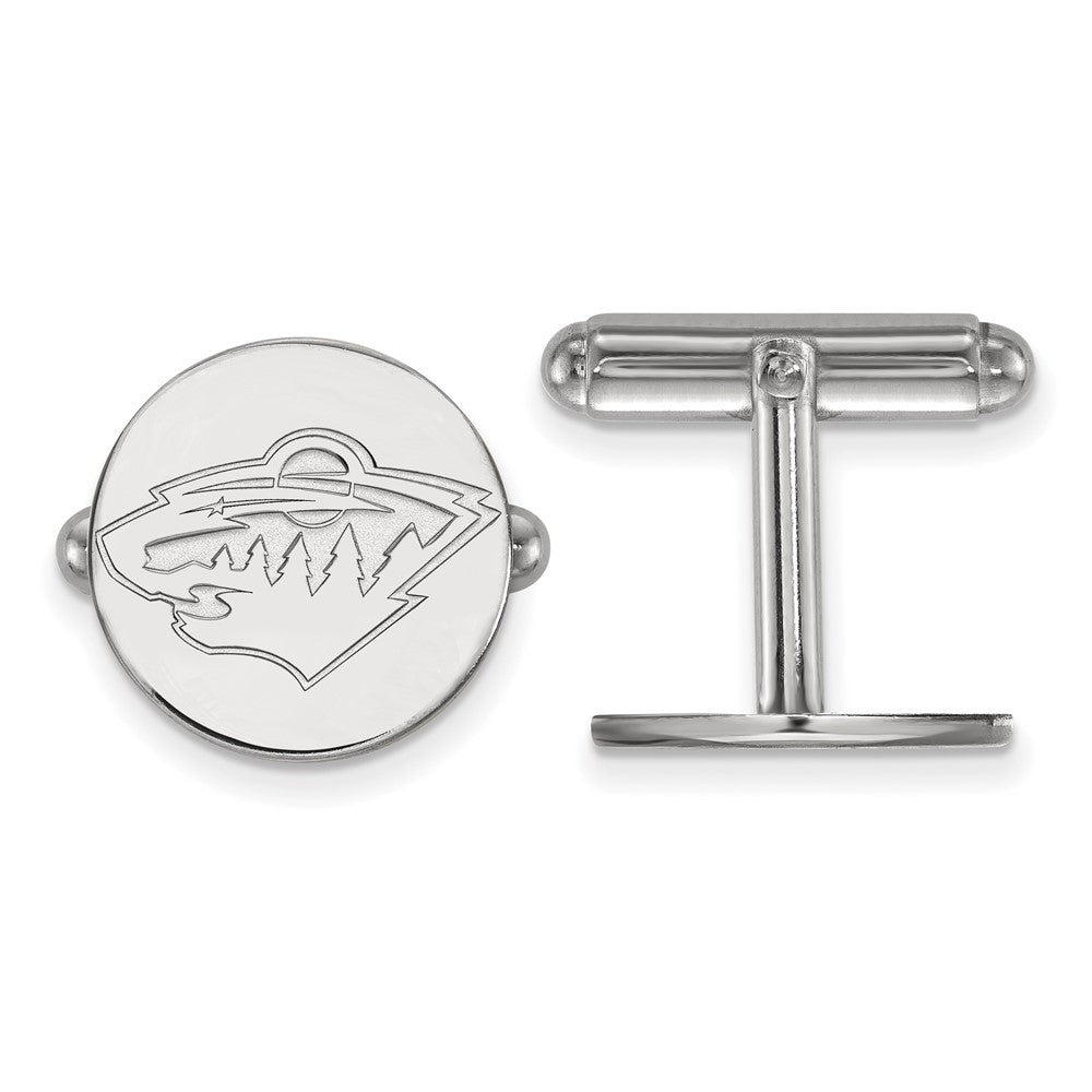 Sterling Silver NHL Minnesota Wild Cuff Links, Item M10693 by The Black Bow Jewelry Co.