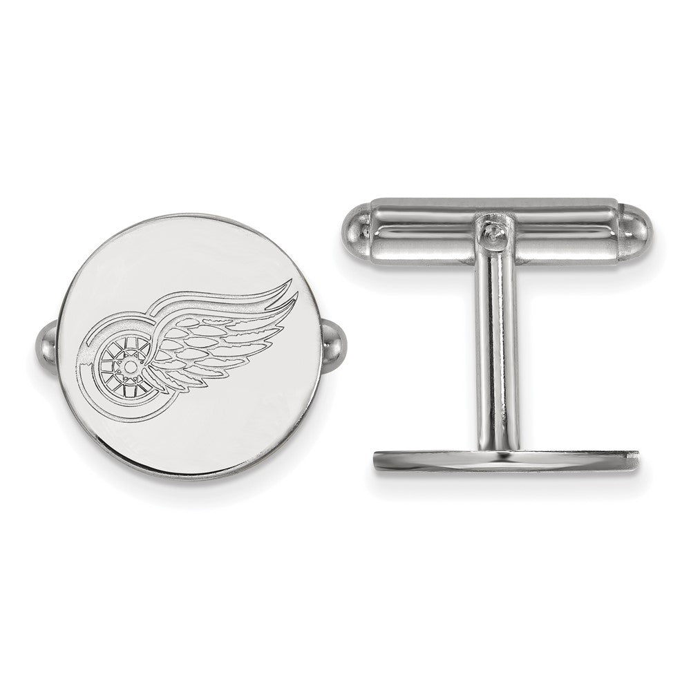 Sterling Silver NHL Detroit Red Wings Cuff Links, Item M10699 by The Black Bow Jewelry Co.